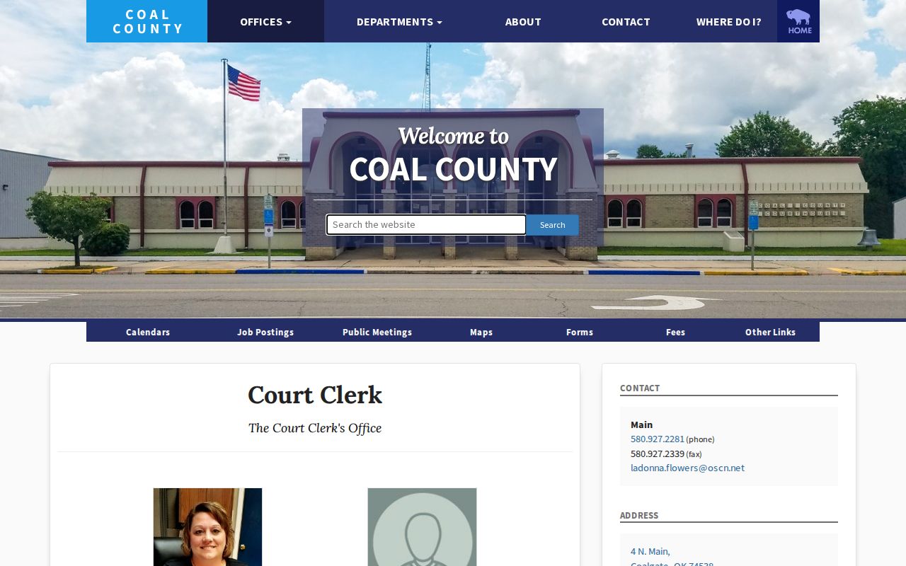 Coal County released inmate court record clerk page